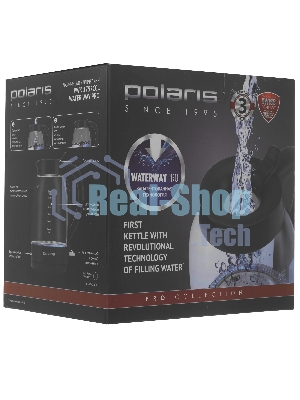 Чайник электрический Polaris PWK-1797-СGL, 2200вт, 1.8 л, стекло, черный