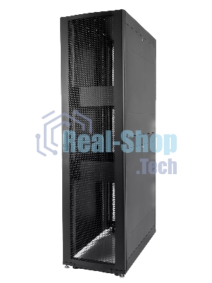 Шкаф серверный ПРОФ напольный 42U (600x1200) дверь перфорированная 2 шт., черный, в сборе, ШТК-СП-42.6.12-44АА-9005