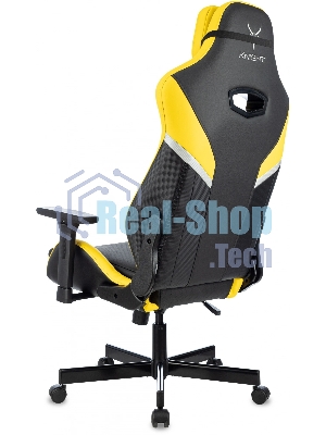 Кресло игровое Knight Thunder 5X черный/желтый эко.кожа крестов. металл