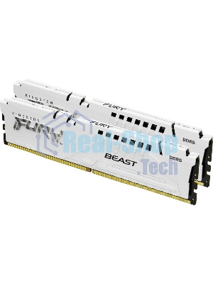 Оперативная память Kingston Fury Beast, DDR5, 32Gb (2x16GB), 6000MHz, CL36, DIMM, с радиаторами, белый
