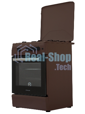 Плита газовая Renova SG6G-BR коричневый, конфорок 4 шт, духовка 70 л, 60 см x 85 см x 60 см