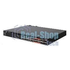 Коммутатор 4610-30P-O-AC-F Edge-corE AS4610-30P, 24-Port GE RJ45 port PoE+, last 8 ports Ultra-PoE, 960W PoE Bugdet, 4x10G SFP+, 2 port 20G QSFP+ for stacking, Broadcom Helix 4, Dual-core ARM Cortex A9 1GHz, dual 110-230VAC 600W hot-swappable PSUs, one fixed syste