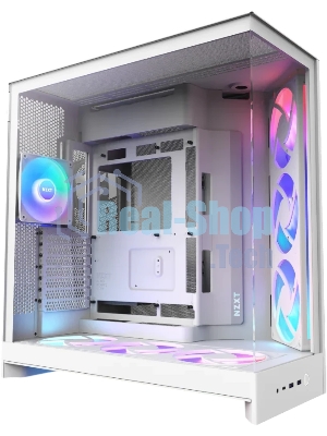 Компьютерный корпус без блока питания Case NZXT H9 Flow RGb+ (2025), Midi-Tower, TG, 6x140мм RGb + 1x120мм RGb, 2xUSB-A 3.2 + 1xUSB-C 3.2, E-ATX, ATX, mATX, mITX белый