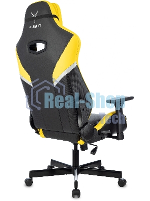 Кресло игровое Knight Thunder 5X черный/желтый эко.кожа крестов. металл