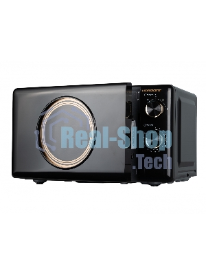 Микроволновая печь Horizont HSM205RBG черный/золотистый, 20 л, 700 Вт, переключатели — поворотный механизм