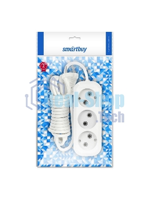 Удлинитель бытовой Smartbuy (SBE-10-3-1.5-N) 3 гнз х 1,5 м (10А/2.2 кВт, ПВС 2х1.0)