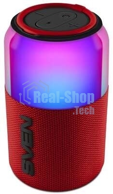 Колонка портативная SVEN PS-130 red (10 Вт, USB, Bluetooth, питание от USB/аккумулятора)