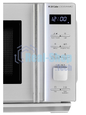 Микроволновая печь CASO M 20 Cube Ceramic серебристый, 20 л, 800 Вт, переключатели - кнопки, поворотный механизм