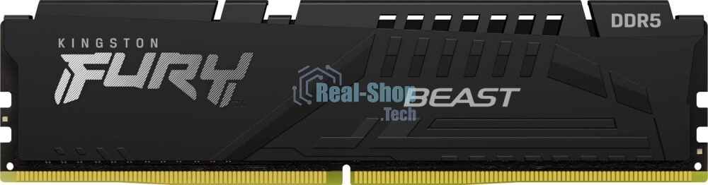 Оперативная память Kingston Fury Beast Black, DDR5, 32GB (1x32GB), 5200 MHz, CL40, с радиатором, черный