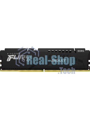 Оперативная память Kingston Fury Beast Black, DDR5, 32GB (1x32GB), 5200 MHz, CL40, с радиатором, черный