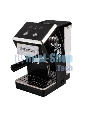 Кофеварка рожкового типа электрическая Endever Costa-1085, объем-1,5л, цвет черный, мощность 1200 Вт, давление 15 бар, 2 шт/уп