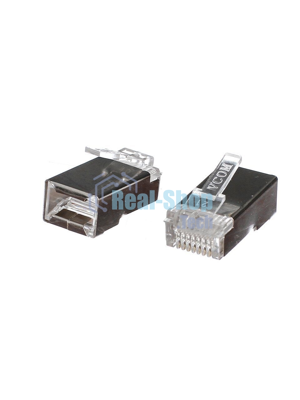 Коннектор VCOM RJ-45 для FTP кабеля 5 кат. экранированный, 100 шт,