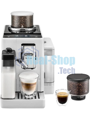 Кофемашина автоматическая DeLonghi EXAM440.55.W, белый, исп. кофе - молотый/зерновой, 1.4 л, 1450 Вт, 19 Бар