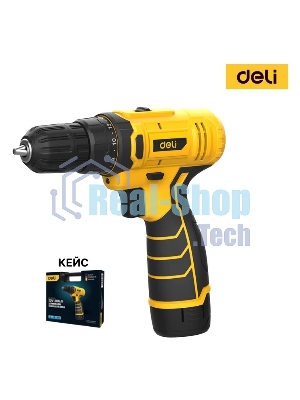 Дрель-шуруповерт Deli DL-DZ12-5A2, 12 В, 2 Ач, 30 Нм, щеточный