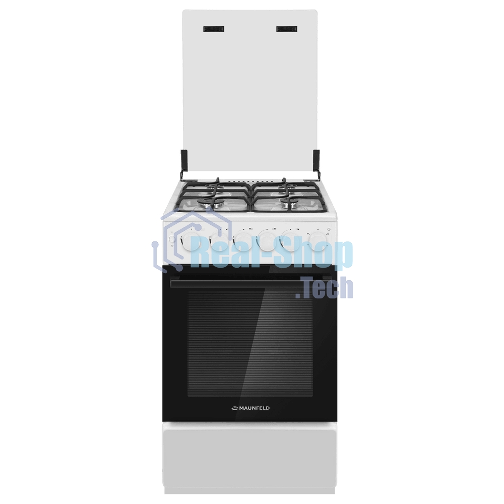Плита газовая Maunfeld MGC50GCW08D белый, конфорок 4 шт, духовка 59 л, 50 см x 89 см x 65 см