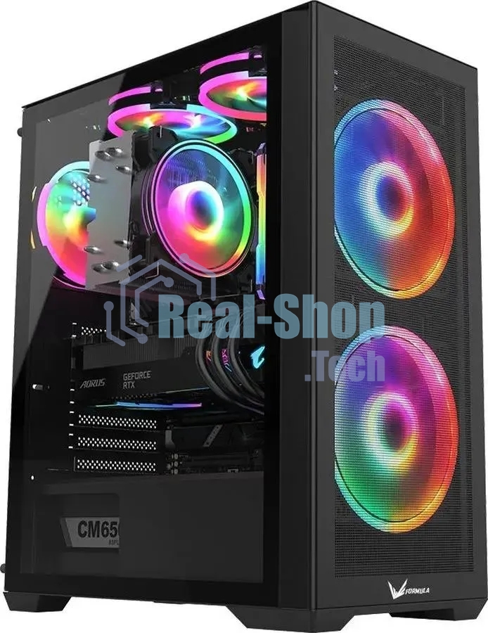 Компьютерный корпус AeroCool/Formula Air Power G5 DUO черный без БП ATX 2x180мм 1xUSB3.0 1xUSB3.1 audio bott PSU