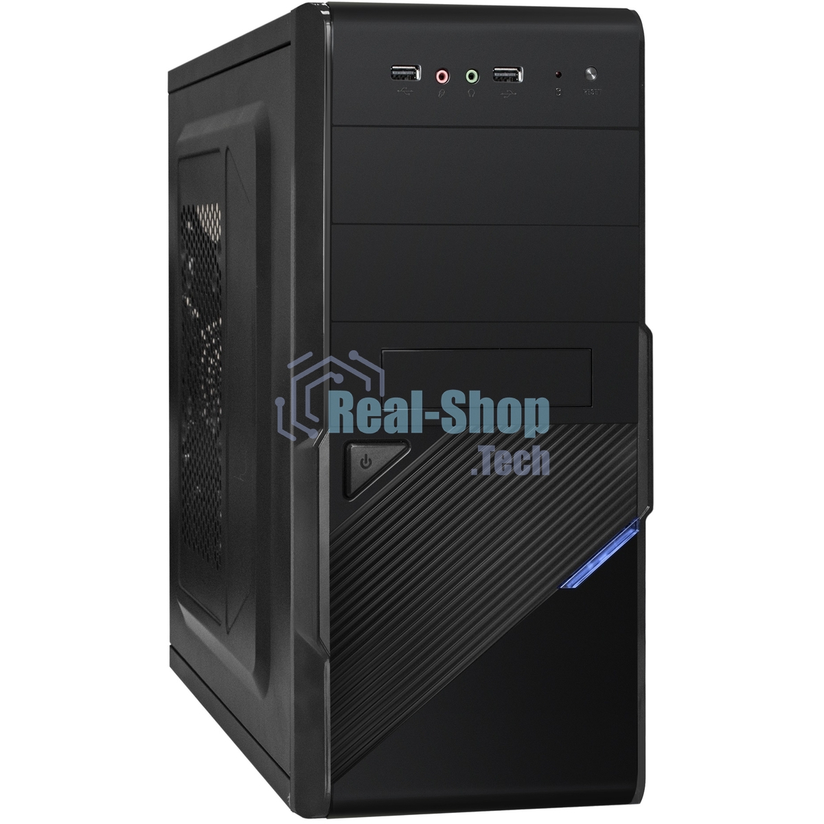 Компьютерный корпус Minitower ExeGate BA-201-UNS350 (mATX, БП UNS350 с вент. 12см, 2*USB, аудио, черный)