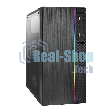 Компьютерный корпус Minitower ExeGate mEVO-9301 Black-RGb light, ATX, (500NPX), 2*USB+1*USB 3.0, HD Audio