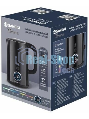 Чайник электрический Sakura SA-2185DBK Premium 1.7 л, дисплей, черный