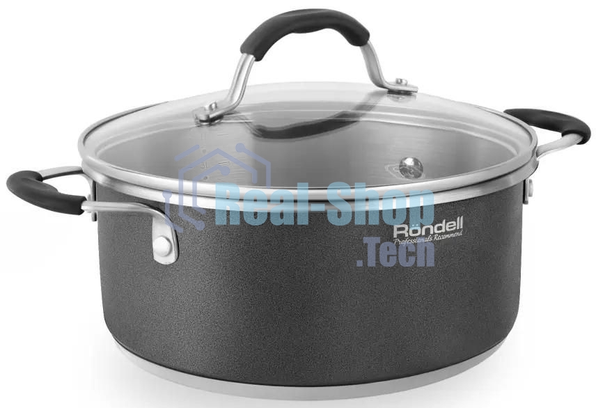 Кастрюля Rondell Stern RDS-019, 4.7 л, 24 см, с крышкой, серый