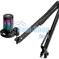 Игровой стрим микрофон Defender Impulse GMC 650 USB, RGB, стойка, провод 1.7 м 1
