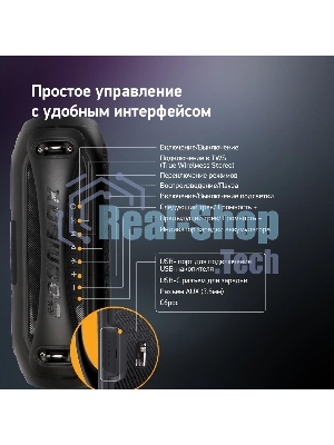 Колонка портативная Digma D-PS1530 черный/черный 50W 2.1 BT 10м 3000mAh