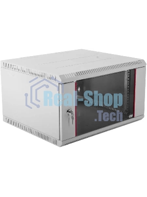 Шкаф настенный ЦМО ШРН-Э-6.350 6U 600x350 мм пер. дв. стекл несъемные бок. пан. серый