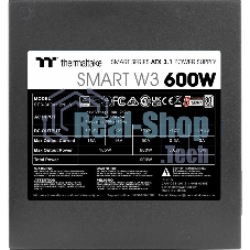 Блок питания Thermaltake Smart W3 600W, ATX 3.1, APFC, 12cm Fan, 80 PLUS, Retail