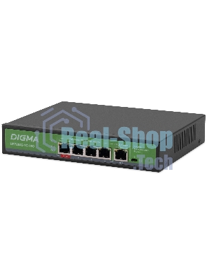 Коммутатор Digma DSP204G-1G-T80, 5×1 Гбит/с, неуправляемый
