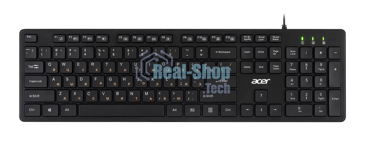 Клавиатура проводная Acer OKW122, USB, черный