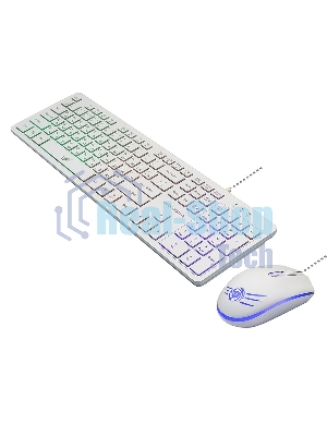 Комплект клавиатура+мышь Dialog KMGK-1707U проводной, USB, 1600 DPI, белый