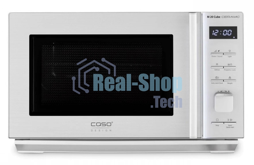 Микроволновая печь CASO M 20 Cube Ceramic серебристый, 20 л, 800 Вт, переключатели - кнопки, поворотный механизм