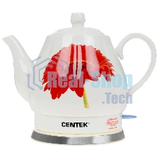 Электрочайник Centek CT-0062 белый, 2.0 л, 2000 Вт, скрытый нагревательный элемент