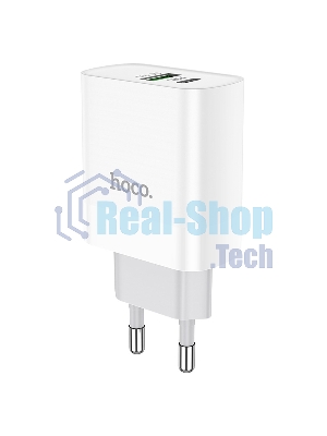 Сетевое зарядное устройство HOCO C80A Rapido 1xUSB + 1xUSB-C, 3.1A, 20W, белый