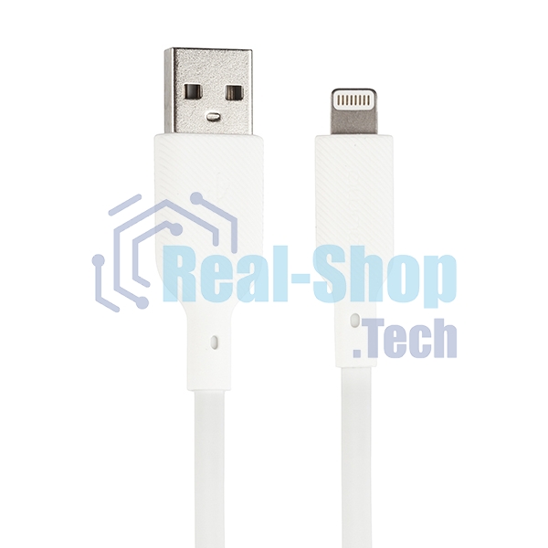Кабель QUMO, MFI С48, USB-A на Apple 8 pin, силиконовый, 1м, 2,4A, 5V, 12W (белый)