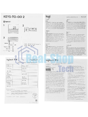 Клавиатура Logitech Keys to Go 2 беспроводная, Bluetooth, серый