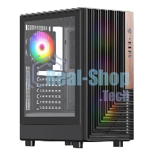 Компьютерный корпус ACD Citadel 101 ATX, черный, USB 3.0x1 + USB 2.0x2 + HD AUDIO, 1x12 см H1 argb fan at rear, 3x12см H1 argb fas at front, TG