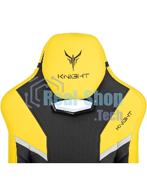 Кресло игровое Knight Thunder 5X черный/желтый эко.кожа крестов. металл