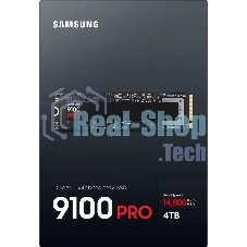 Накопитель SSD 4Tb Samsung 9100 PRO, M.2, PCI-E 5.0 x4, TLC 3D NAND R/W - 14800/13400 Mb/s