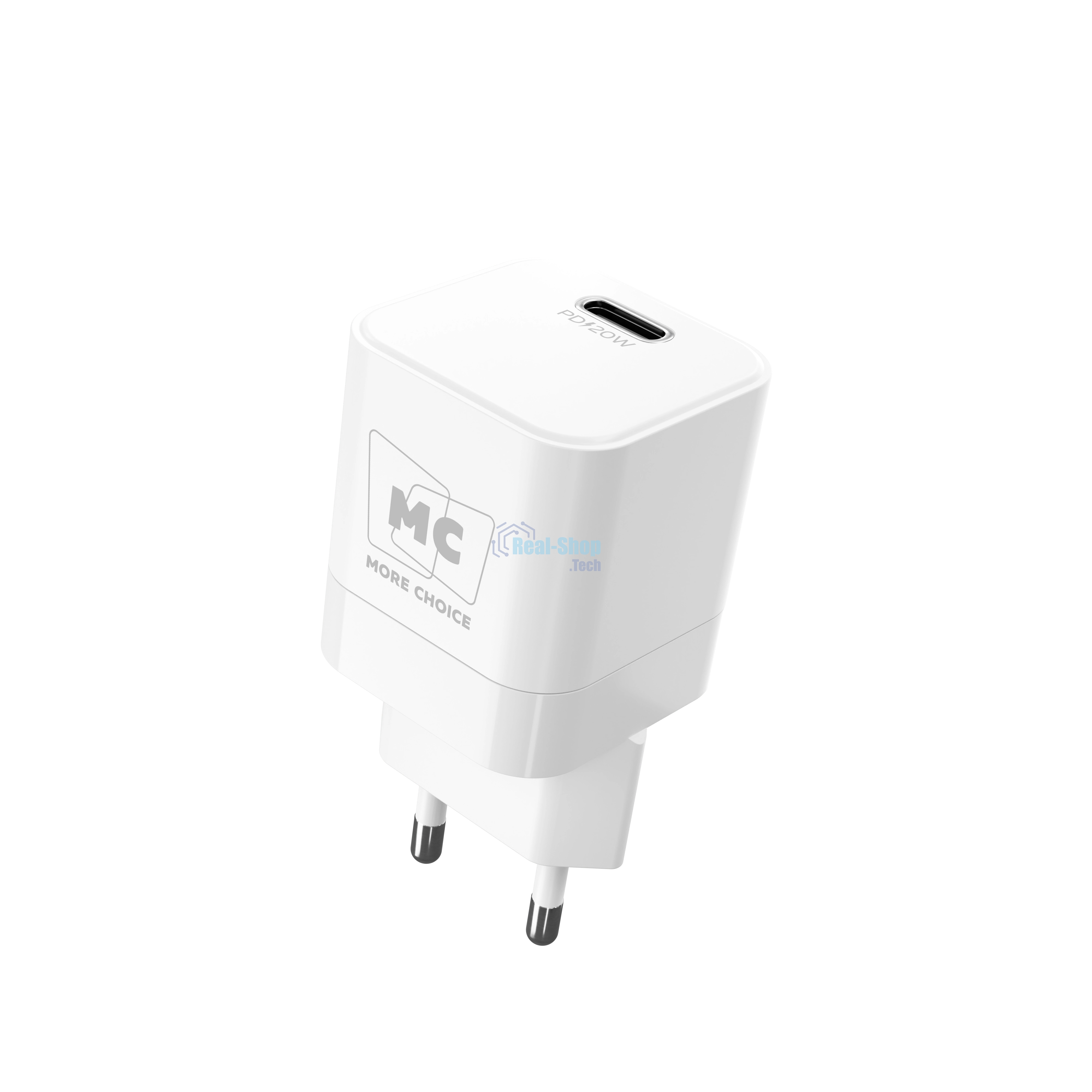 Сетевое зарядное устройство MORE CHOICE (4620202555830) NC86i 1Type-C 3.0A PD 20W для Lightning 8-pin Type-C, белый