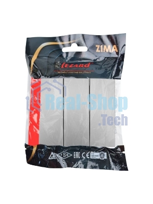 Выключатель 3-кл. СП ZIMA IP20 10А безвинт. зажим серый матовый LEZARD 704-7488-109QC