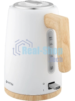 Чайник электрический Vitek VT-1154 1.7л. 2200Вт белый/дерево