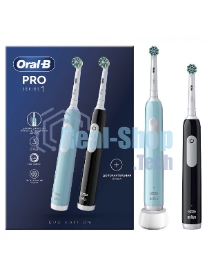 Набор электрических зубных щеток Oral-B Pro Series 1 бирюзовый/черный