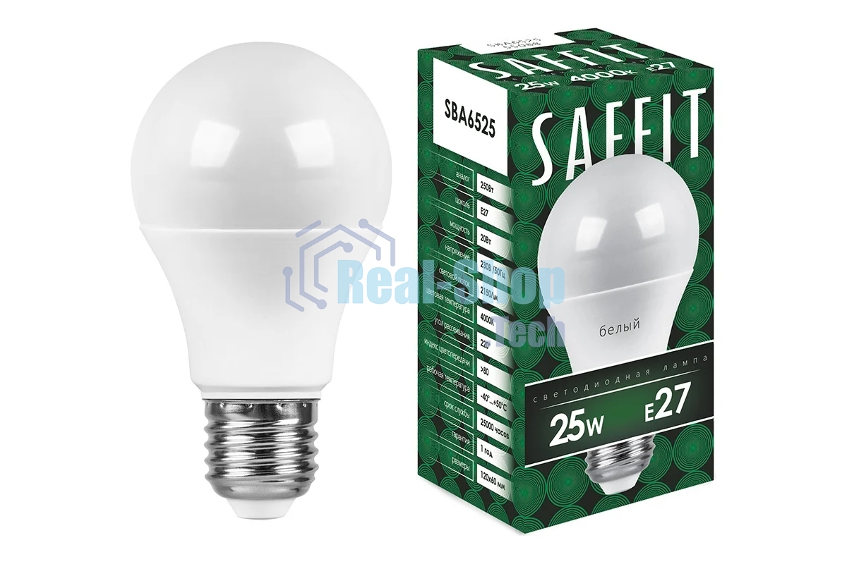 Лампа светодиодная SAFFIT SBA6525 (55088) 25Вт Е27 белый