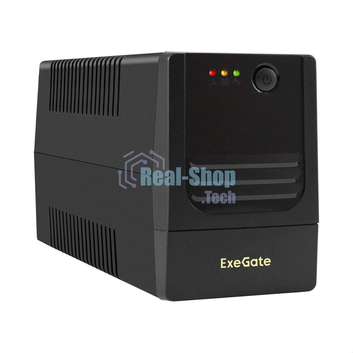 Источник бесперебойного питания ExeGate Power NB-400.LED.AVR.2SH (400VA/240W, LED, AVR, 2*Schuko, батарея 12V 4.5Ah, черный)