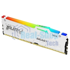 Оперативная память Kingston Fury Beast RGb, DDR5, 32Gb (1x32 Gb), 6000 MHz, CL30, радиатор, RGb, белый