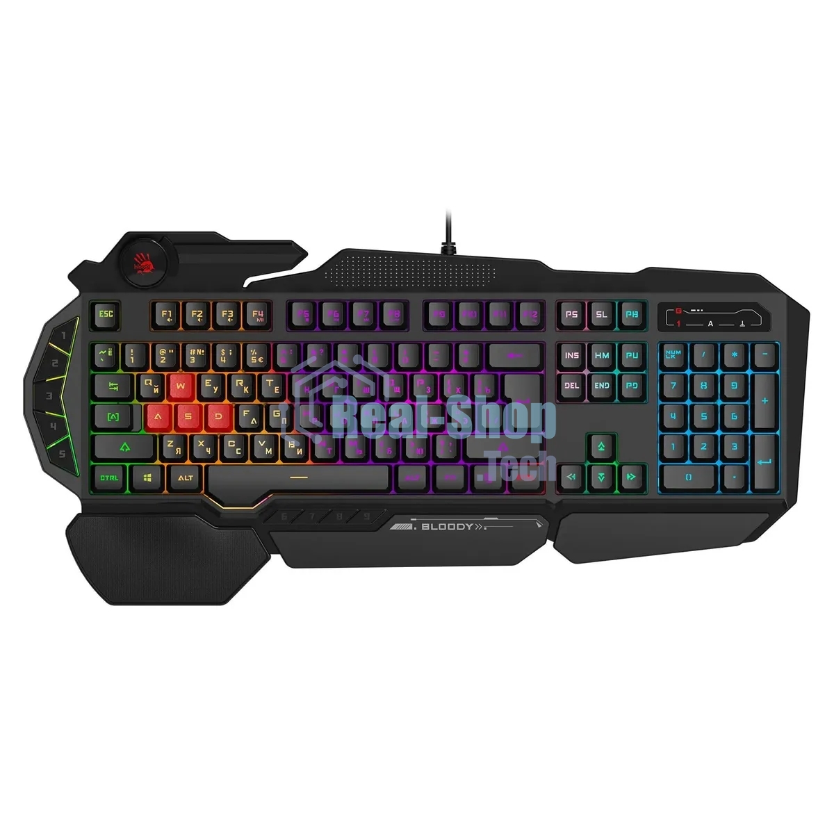 Клавиатура проводная A4Tech Bloody B310N черный USB Multimedia for gamer LED (подставка для запястий) (B310N)