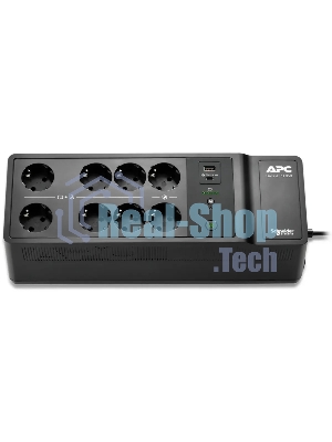 Источник бесперебойного питания APC Back-UPS ES 850VA/520W, 230V, 8 Schuko (2 Surge & 6 batt.), USB, USB charge(type A,C), Data/DSL protect.,(BE700G-RS, BE850G2-GR analogue), 1 year warranty