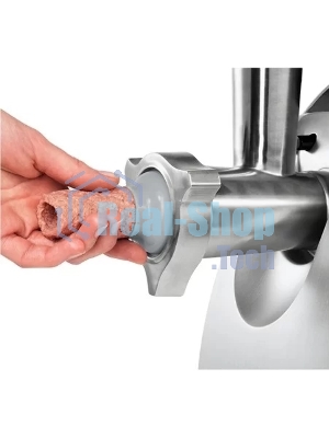 Мясорубка электрическая Bosch MFW68640 черный, 2200 Вт, 4.3 кг/мин, реверс, металлический лоток, насадки - 5