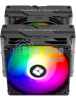 Устройство охлаждения (кулер) Thermalright Peerless Assassin 140 SE ARGB Soc-AM5/AM4/1200/1700/1851 черный 4-pin 19-25.6dB Al+Cu 1000gr Ret (PA140-SE-ARGB)